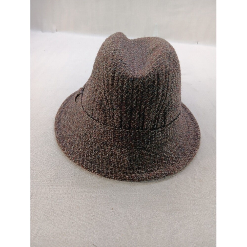 Pendleton Fedora Hat Mens XL 100% Pure Virgin Wool Brown Tweed USA Vintage